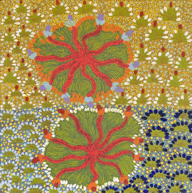 Bush Flowers - Painting - Taralyn Morton Pitjara