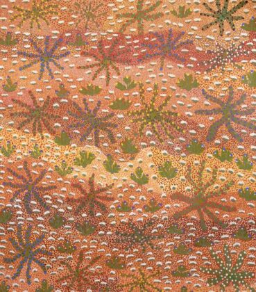 Lulu Pitjara Teece - Lizards Hiding in the Flowers - Painting - Lulu Pitjara Teece