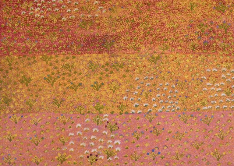 Nancy Pitjara Frank - Bush Flowers - Painting - Nancy Pitjara Frank
