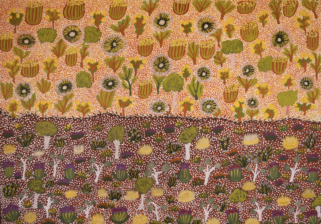 Leanne Pula Teece - Arrweneng (bush passion flower) - Painting - Leanne Pula Teece