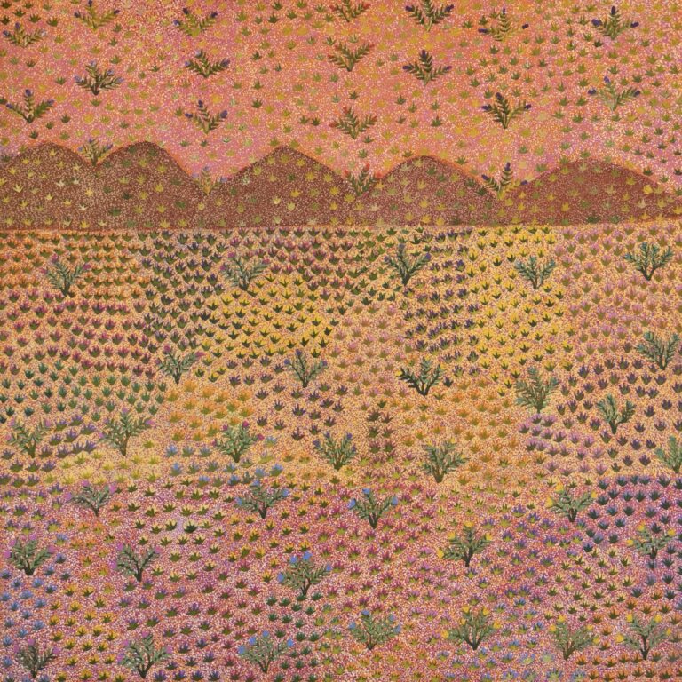 Nancy Pitjara Frank - Bush Flowers - Painting - Nancy Pitjara Frank