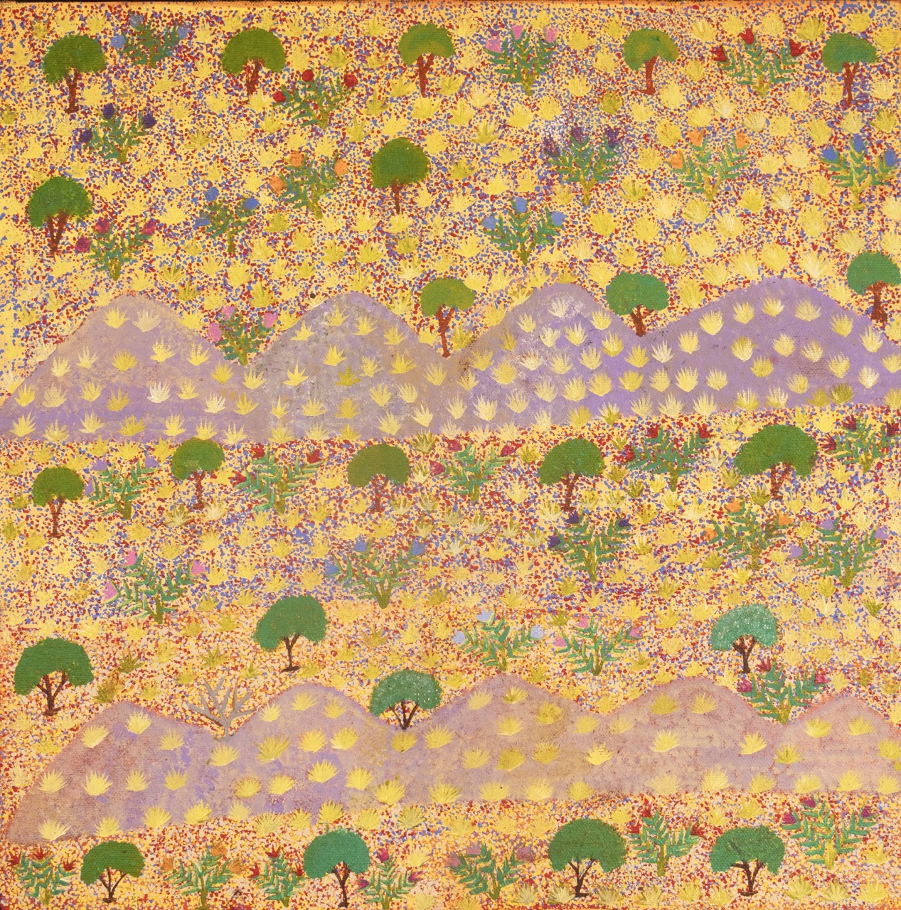 Nancy Pitjara Frank - Bush Flowers - Painting - Nancy Pitjara Frank