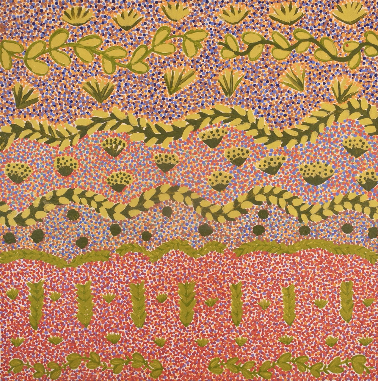 Bettrina Pula Bundey - Bush Medicine Plants - Painting - Bettrina Pula Bundey