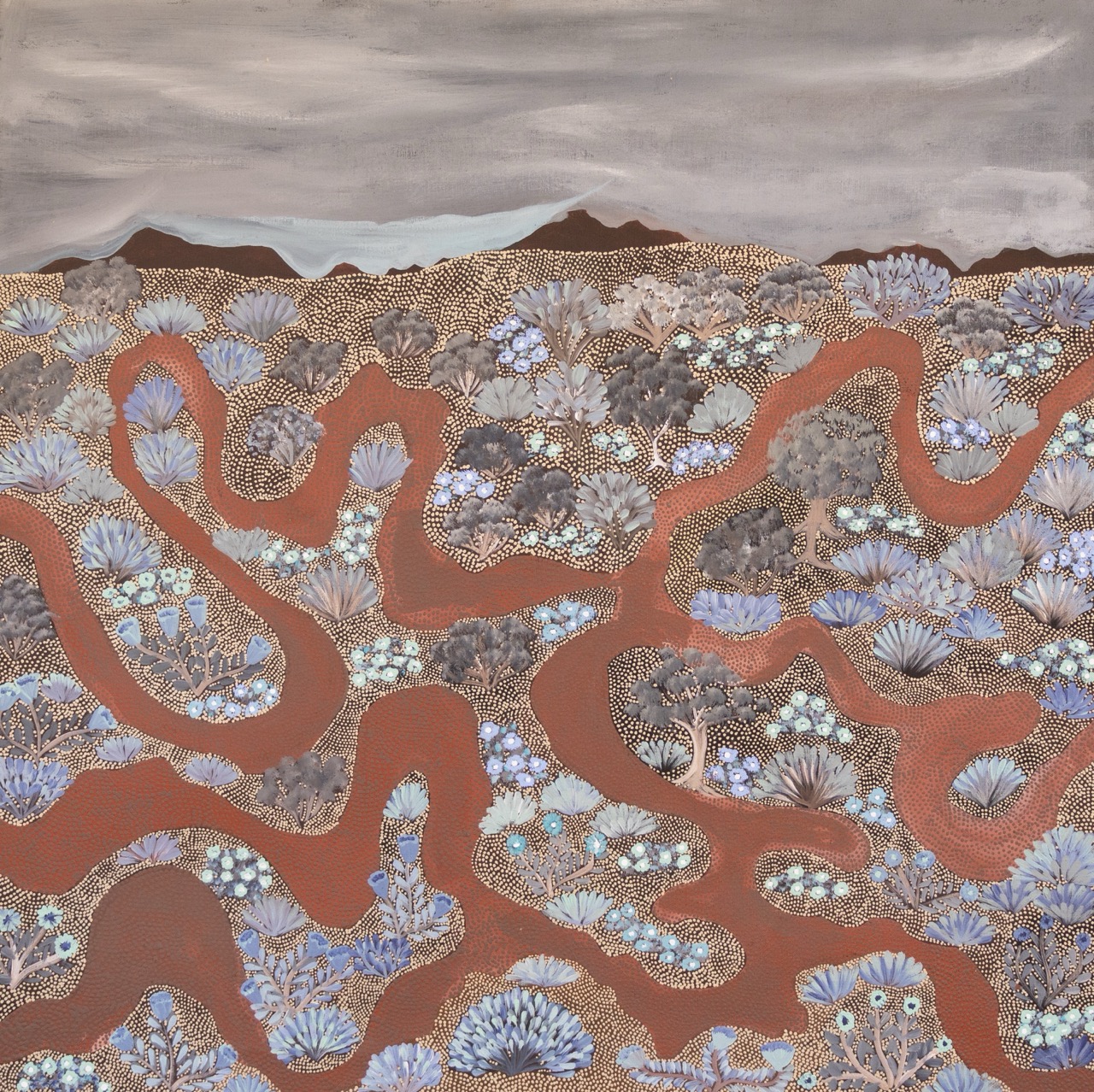 Kathleen Nanima Rambler - Storm at Barrow Creek - Painting - Kathleen Nanima Rambler