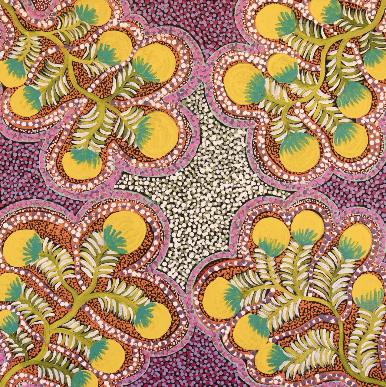 Rosie Ngwarraye Holmes - Katyerre (Bush Tomatoes) - Painting - Rosie Ngwarraye Holmes