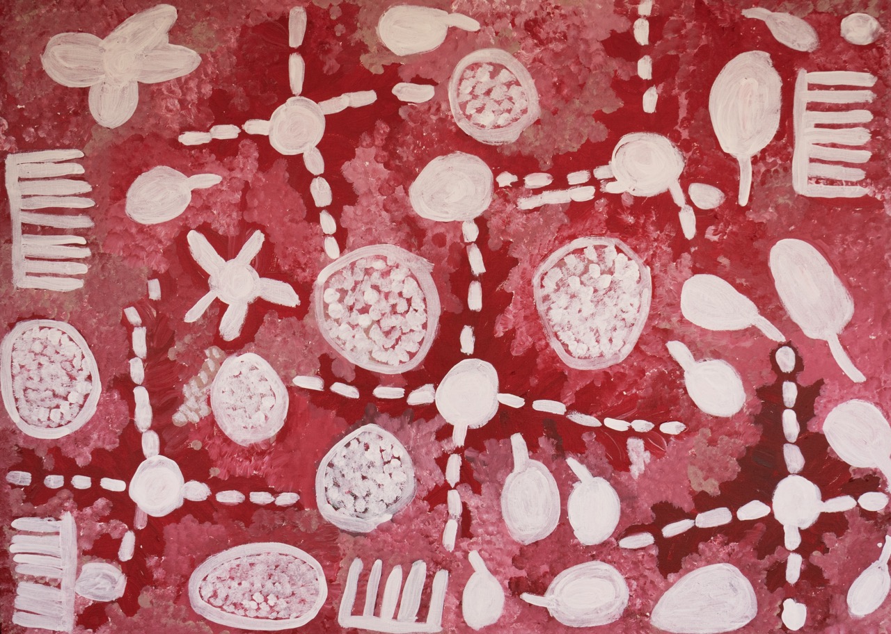 Maisie Petyarre Bundey - Bush Tucker - Painting - Maisie Petyarre  Bundey