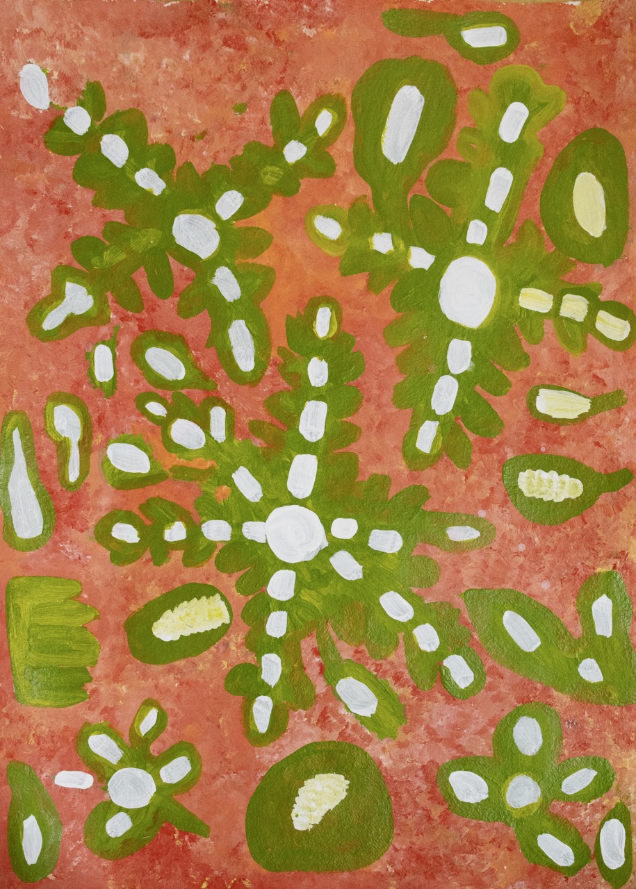 Maisie Petyarre Bundey - Bush Tucker - Painting - Maisie Petyarre  Bundey