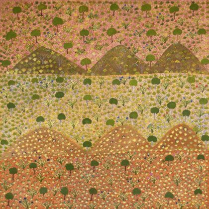 Nancy Pitjara Frank - Artna Areyawarr Kwen Apwert (Bush Medicine Under Rocks) - Painting - Nancy Pitjara Frank