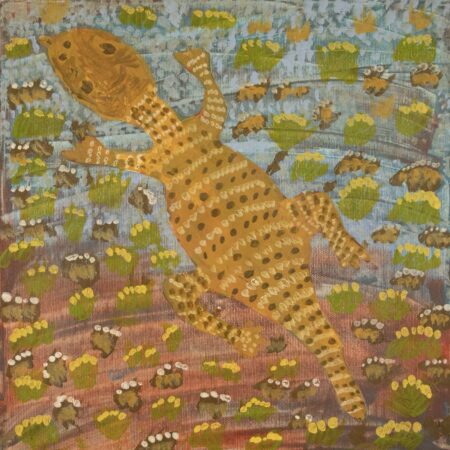 Rosie Kemarre Morton - Atyenh Artna Arnernp (My Bush Medicine) with Lizard - Painting - Rosie Kemarre Morton