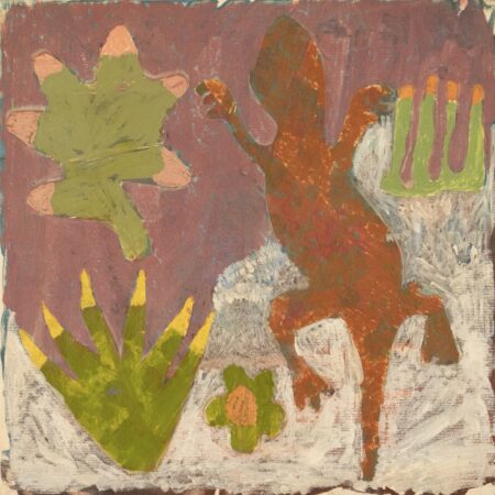 Daisy Kemarre Moss - Lizards Hiding in the Flowers - Painting - Daisy Kemarre Moss