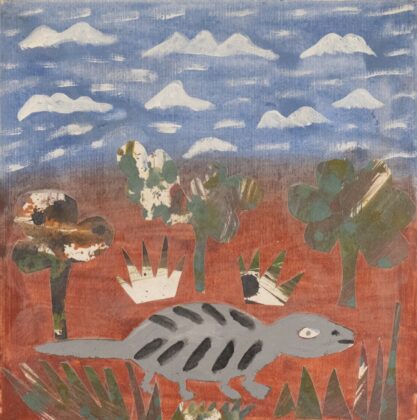 Lulu Pitjara Teece - Lizards Hiding in the Flowers - Painting - Lulu Pitjara Teece