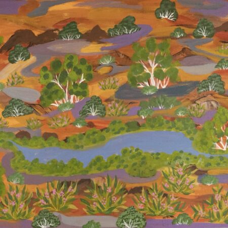 Elizabeth Ngwarraye Bonney - Ngkwerlp, Kngwarrey-kngwarrey (Bush Tobacco) - Painting - Elizabeth Ngwarraye  Bonney