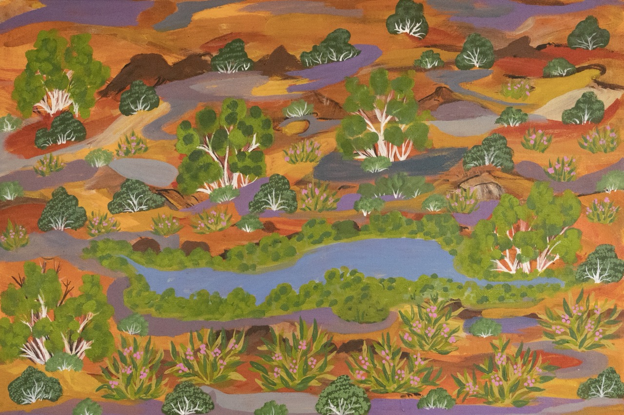 Elizabeth Ngwarraye Bonney - Ngkwerlp, Kngwarrey-kngwarrey (Bush Tobacco) - Painting - Elizabeth Ngwarraye  Bonney