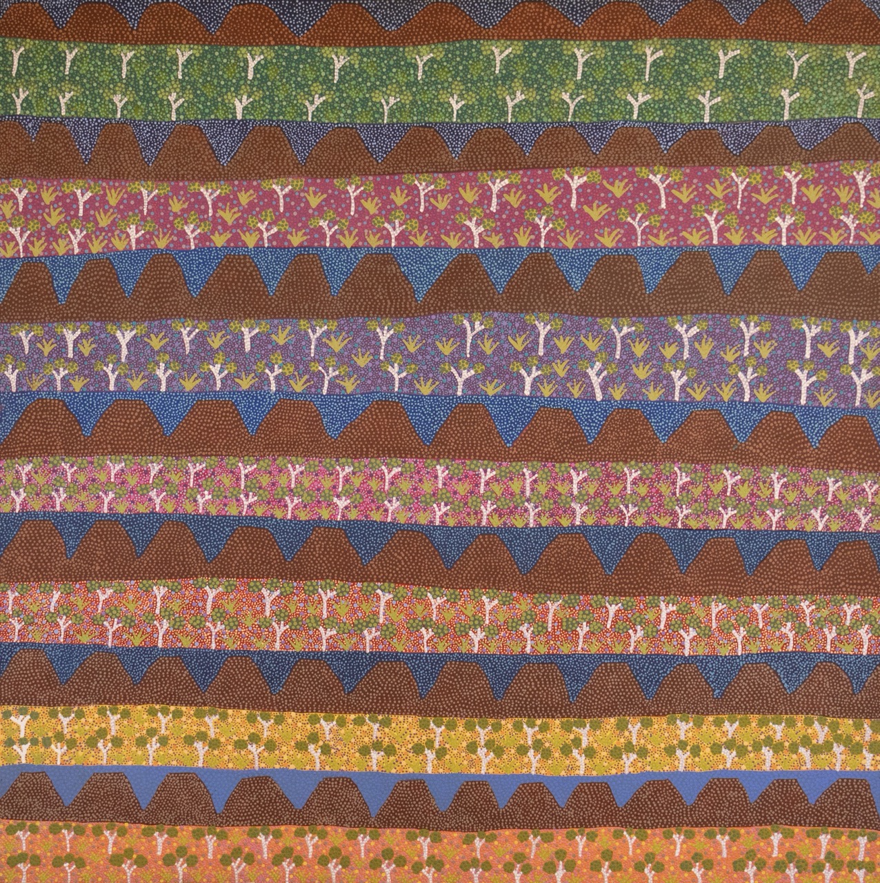 Vicky Pula Holmes - Awangk Penh Kwaty - (Hunting After Rain) - Painting - Vicky Pula Holmes