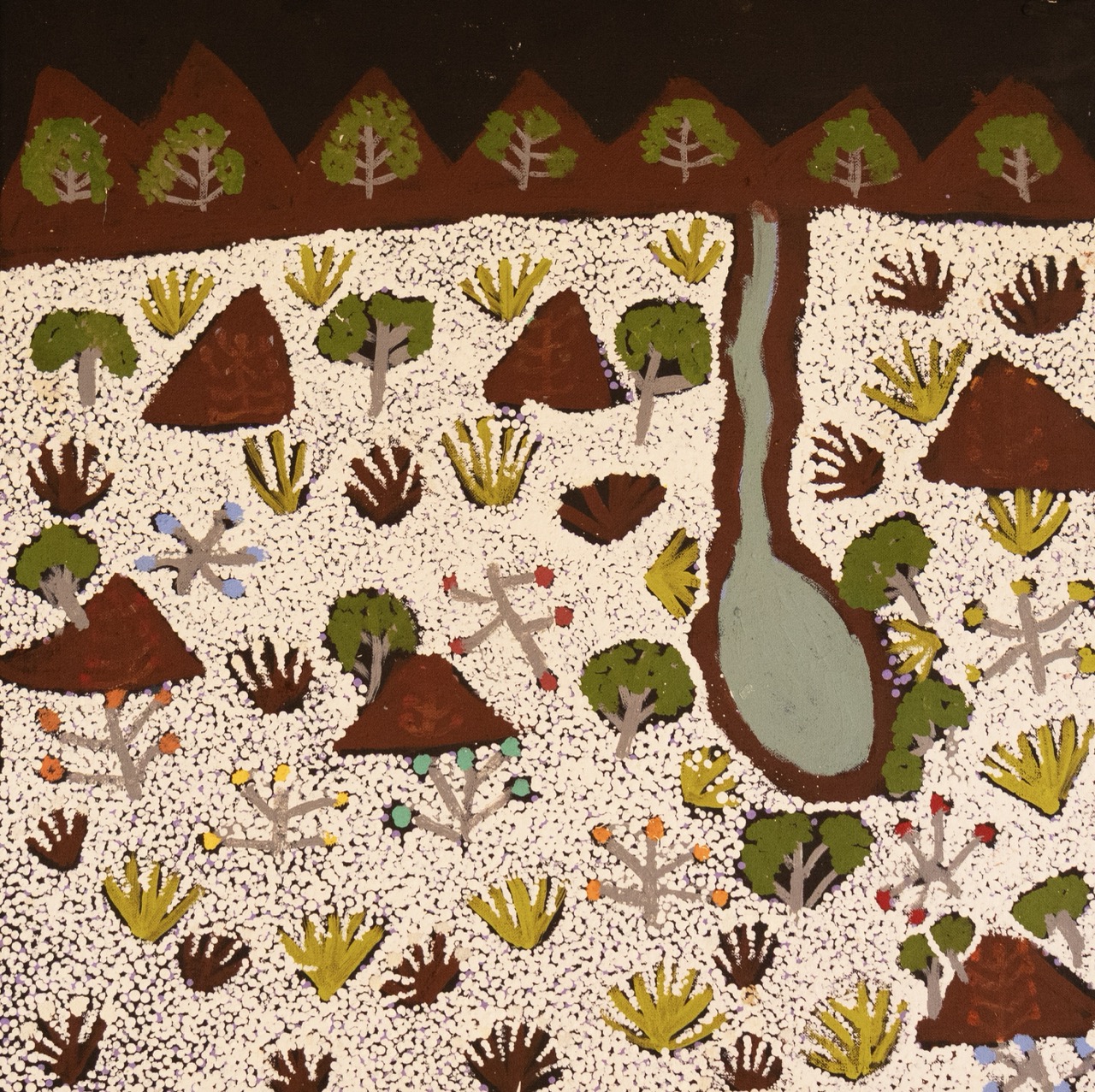 Susan Ngwarraye Philomac - Spring Creek - Painting - Susan  Ngwarraye Philomac