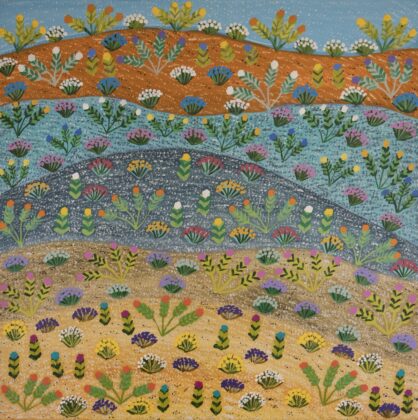 Michelle Pula Holmes - Kwenkart (Mulga Fuchsia) - Painting - Michelle Pula Holmes