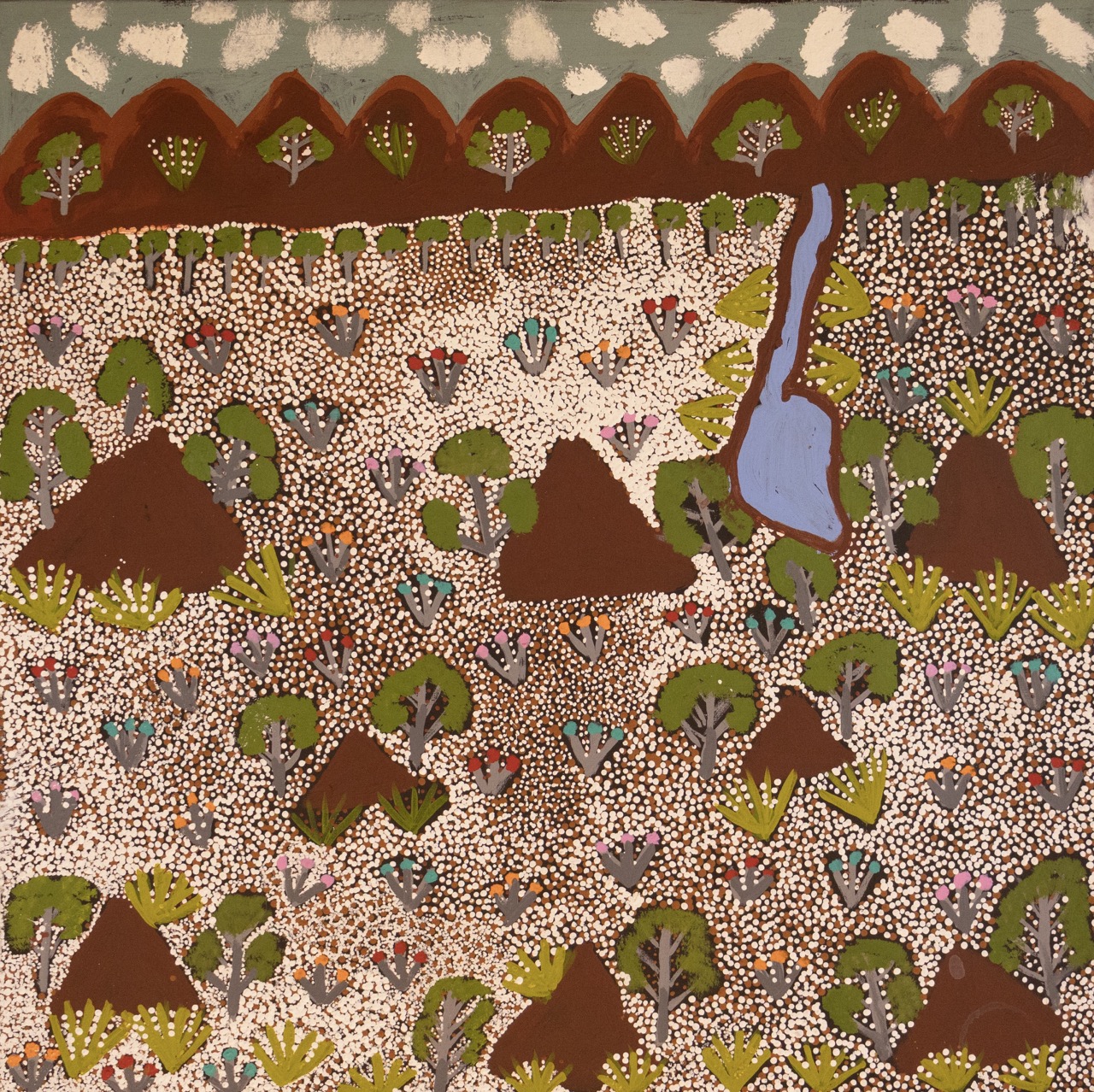 Susan Ngwarraye Philomac - Spring Creek - Painting - Susan  Ngwarraye Philomac