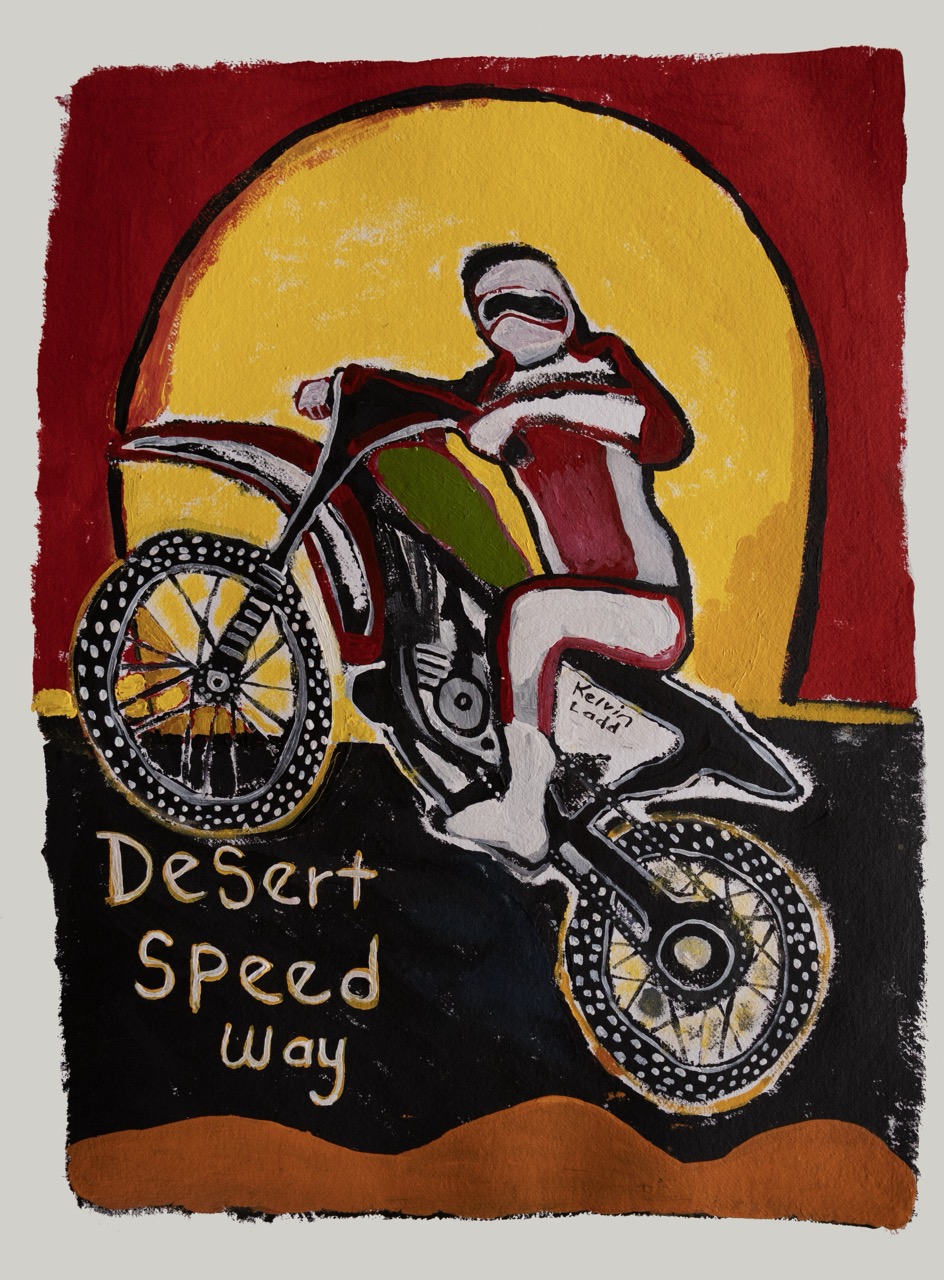 Kelvin Kemarre Ladd - Desert Speedway - Works On Paper - Kelvin Kemarre Ladd