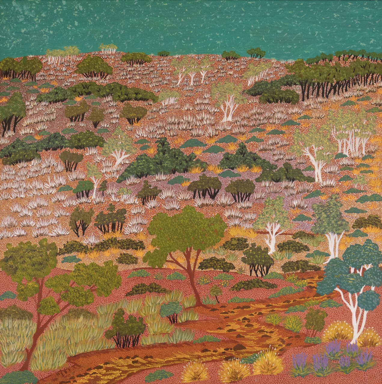 Levina Pitjara Morton - Atyenh Amper (My Country) - Painting - Levina Pitjara Morton