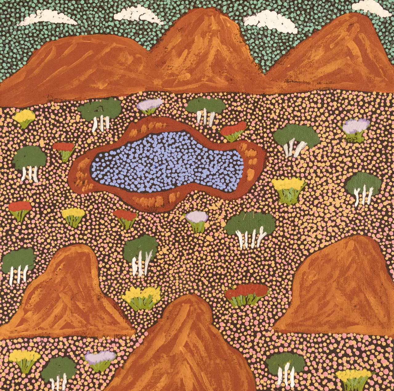 Louise Pula Luck - Artna Alpeyt (Bush Flowers) - Painting - Louise Pula Luck