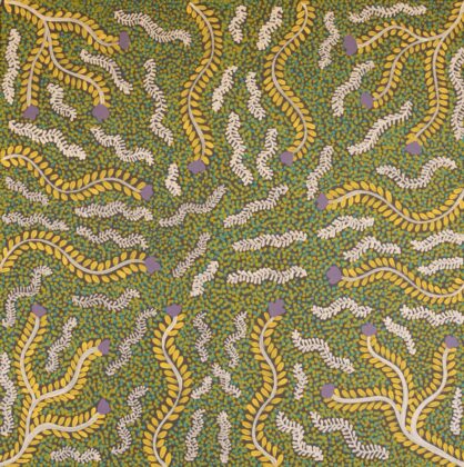 Sabrina Pitjara Morton - Artna Alperr (Bush Leaves) - Painting - Sabrina Pitjara Morton