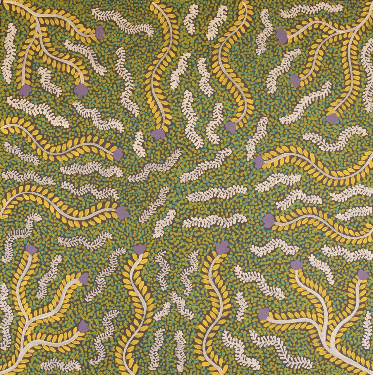 Sabrina Pitjara Morton - Artna Alperr (Bush Leaves) - Painting - Sabrina Pitjara Morton