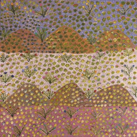 Nancy Pitjara Frank - Artna Areyawarr Kwen Apwert (Bush Medicine Under Rocks) - Painting - Nancy Pitjara Frank