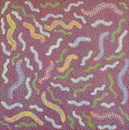 Sabrina Pitjara Morton - Artna Alperr (Bush Leaves) - Painting - Sabrina Pitjara Morton