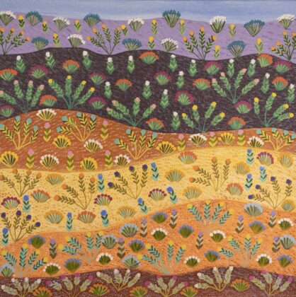 Michelle Pula Holmes - Kwenkart (Mulga Fuchsia) - Painting - Michelle Pula Holmes