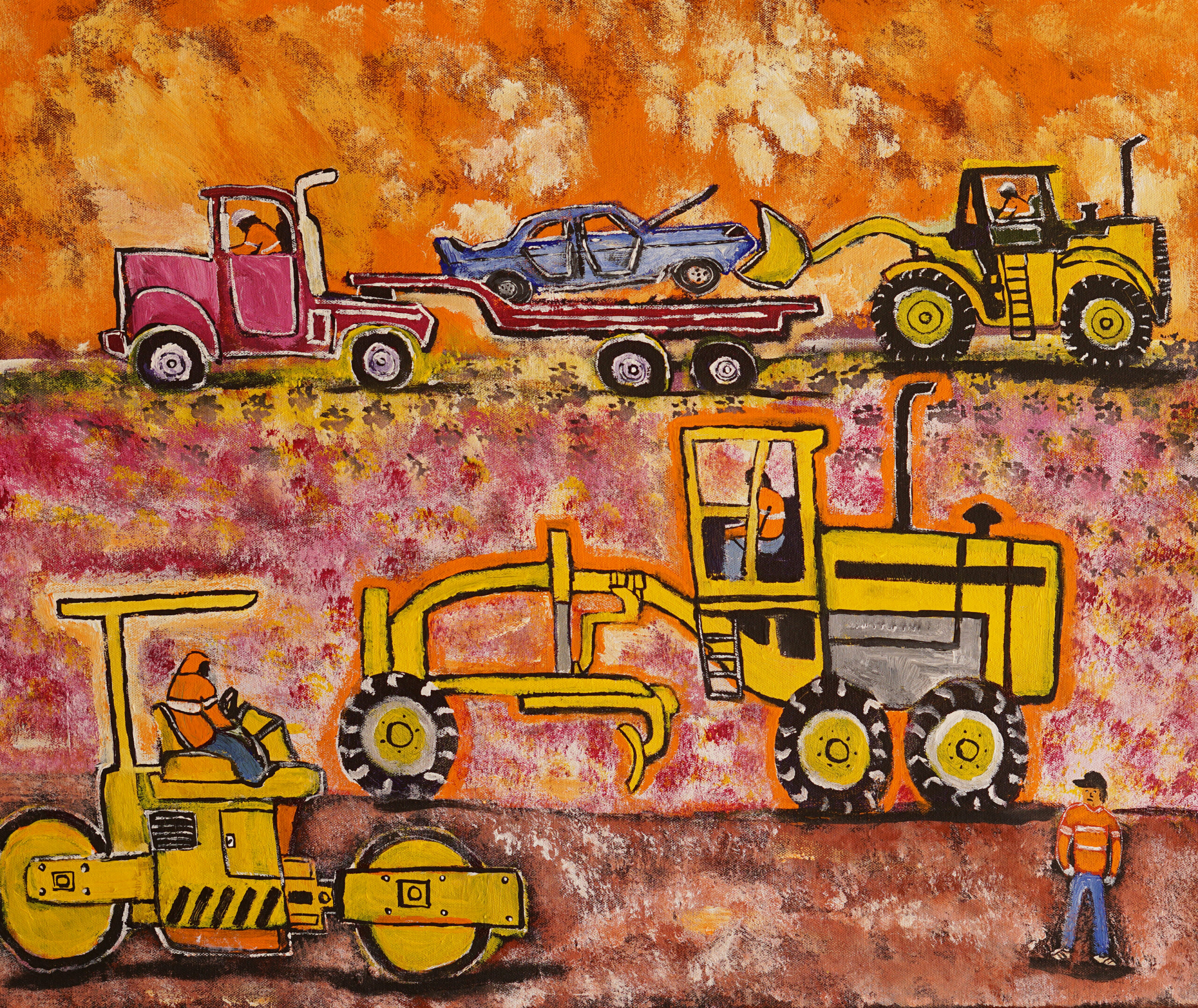 Kelvin Kemarre Ladd - Road Works - Painting - Kelvin Kemarre Ladd