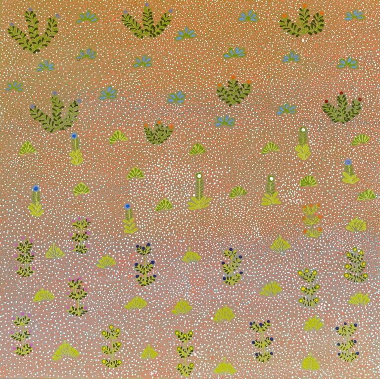Bushflowers - Lotoya Petrick - Painting - Lotoya  Ngwarraye Petrick